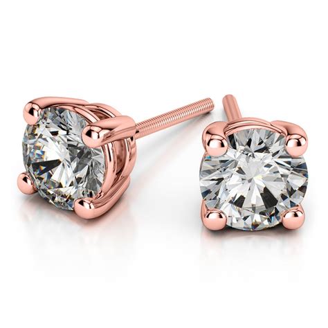 designer rose gold stud earrings.